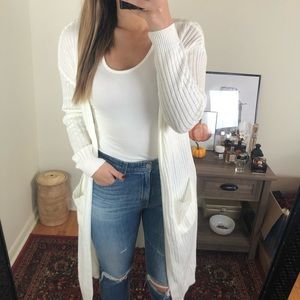 Moon & Madison White Duster Cardigan
